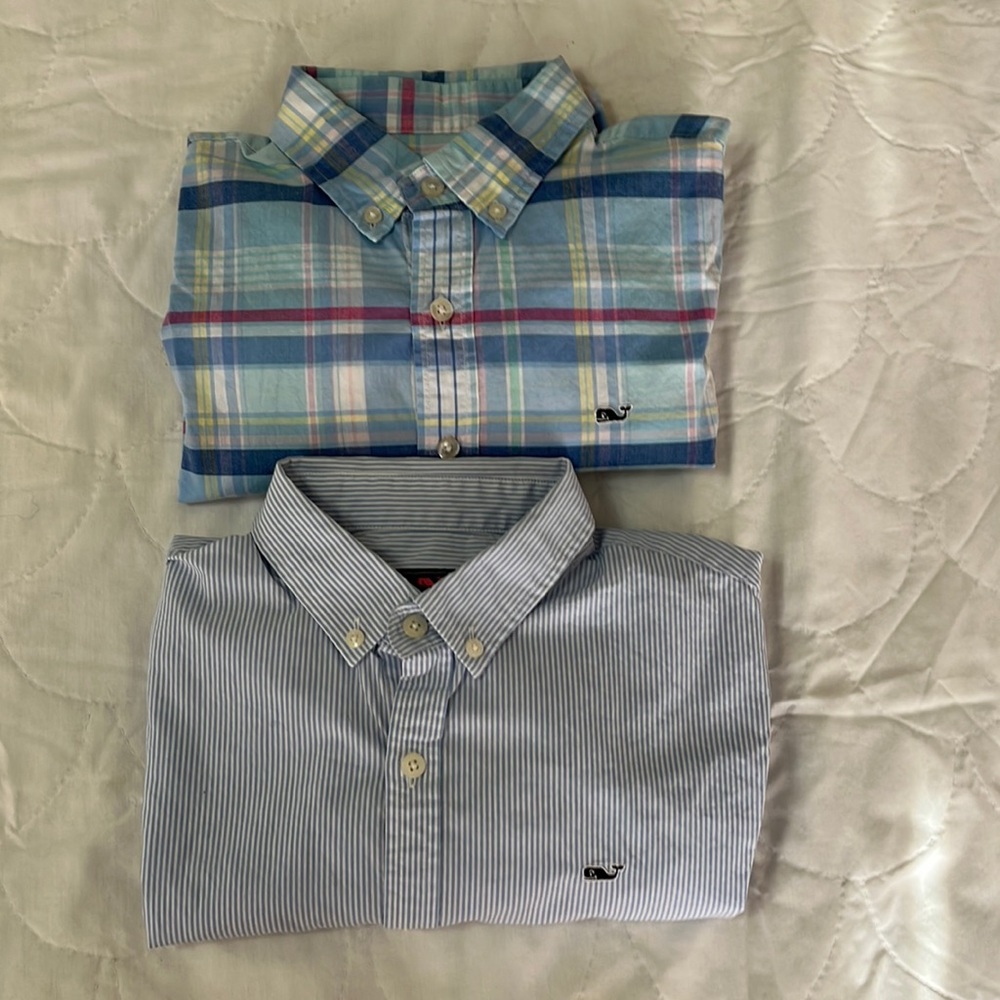 Vineyard Vines Boys Buttondowns (2) - size large